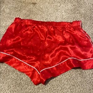 Red Satin Women's Shorts